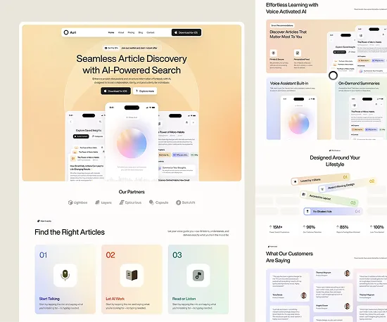 AI-powered article discovery app and website